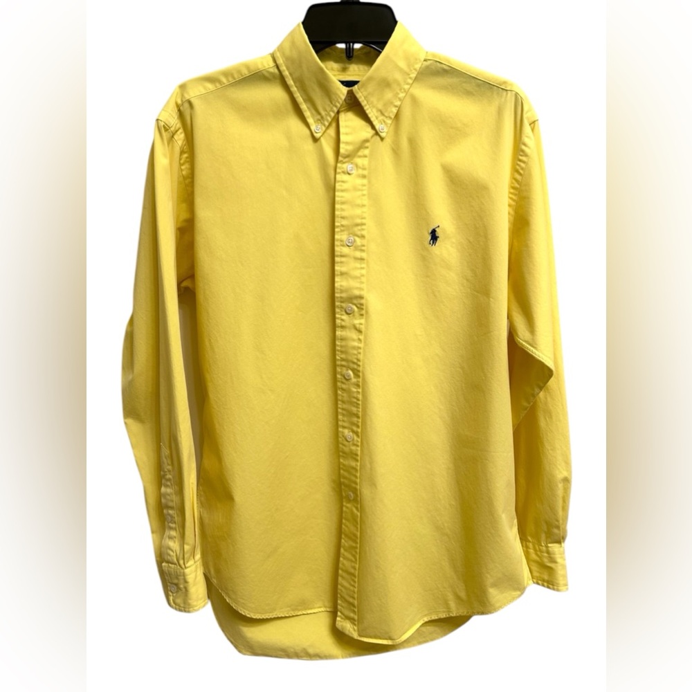 Ralph Lauren Men’s Shirt Button Down Butter Yellow Long Sleeve Office Size M